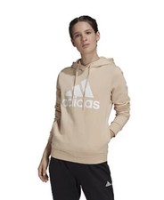  50 Adidas Women's Essentials Logo Fleece Hoodie Size S Color- Halo Blush/white