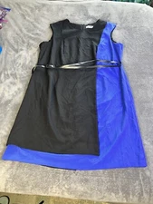 Shelby & Palmer Women Dress Black & Blue Size 22W Sleeveless Sheath Casual