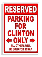 Personalized Parking Sign Wall Decal Metal Sign No Parking Customized CLINTON