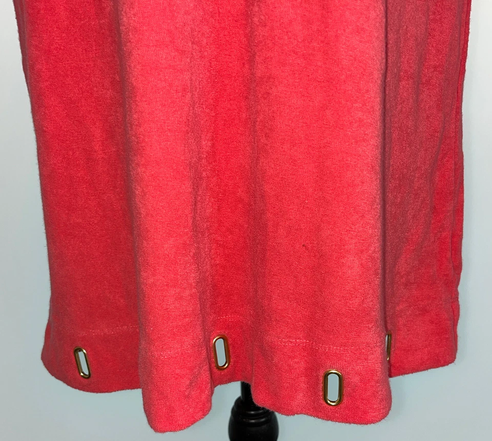 Juicy Couture M Coral Vintage French Terry Luxury Mini Dress Beach Coverup Sexy! - Image 4 of 4