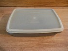 Vintage Tupperware Stow N Go Divided Storage Container #767 Brown w Lid — photo 1