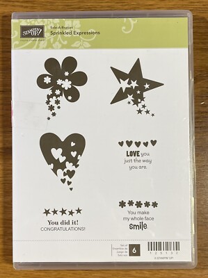 Stampin' Up! Sprinkled Expressions 6 Piece Stamp Set. Gently Used