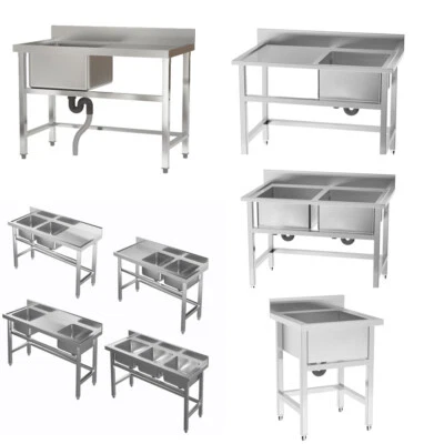 MIRROR-SPECIALIST Catering Sink Commercial Kitchen Stainless Steel Bowl Drainer Hand Wash Basin