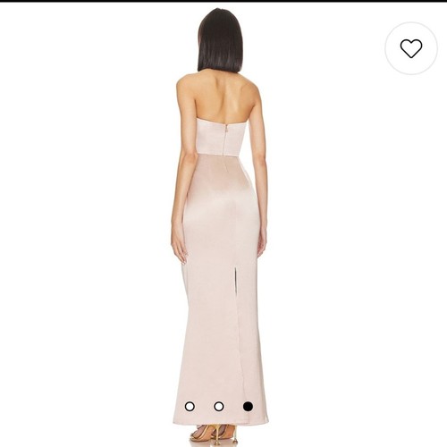 Neu mit Etikett Emelie Nude Champagner Satin trägerloses Kleid am nächsten Arbeitstag Maxikleid Größe Small - Bild 3 von 10