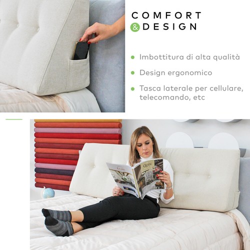 Cuscino da Lettura ergonomico, Cuscino a Cuneo Per gambe | Testata letto | CHILL - Imagen 30 de 36