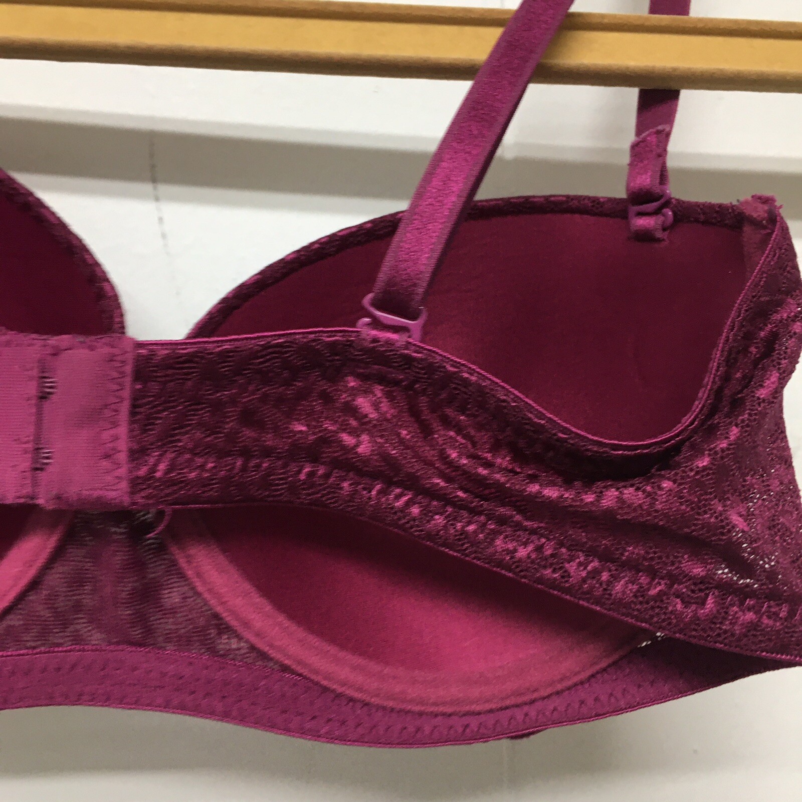 Simple Pleasures Bra Raspberry 34B Underwire Lace - image 8