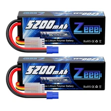 2x Zeee 11.1V 80C 5200mAh 3S LiPo Battery EC3 for RC Car Truck Airplane Heli