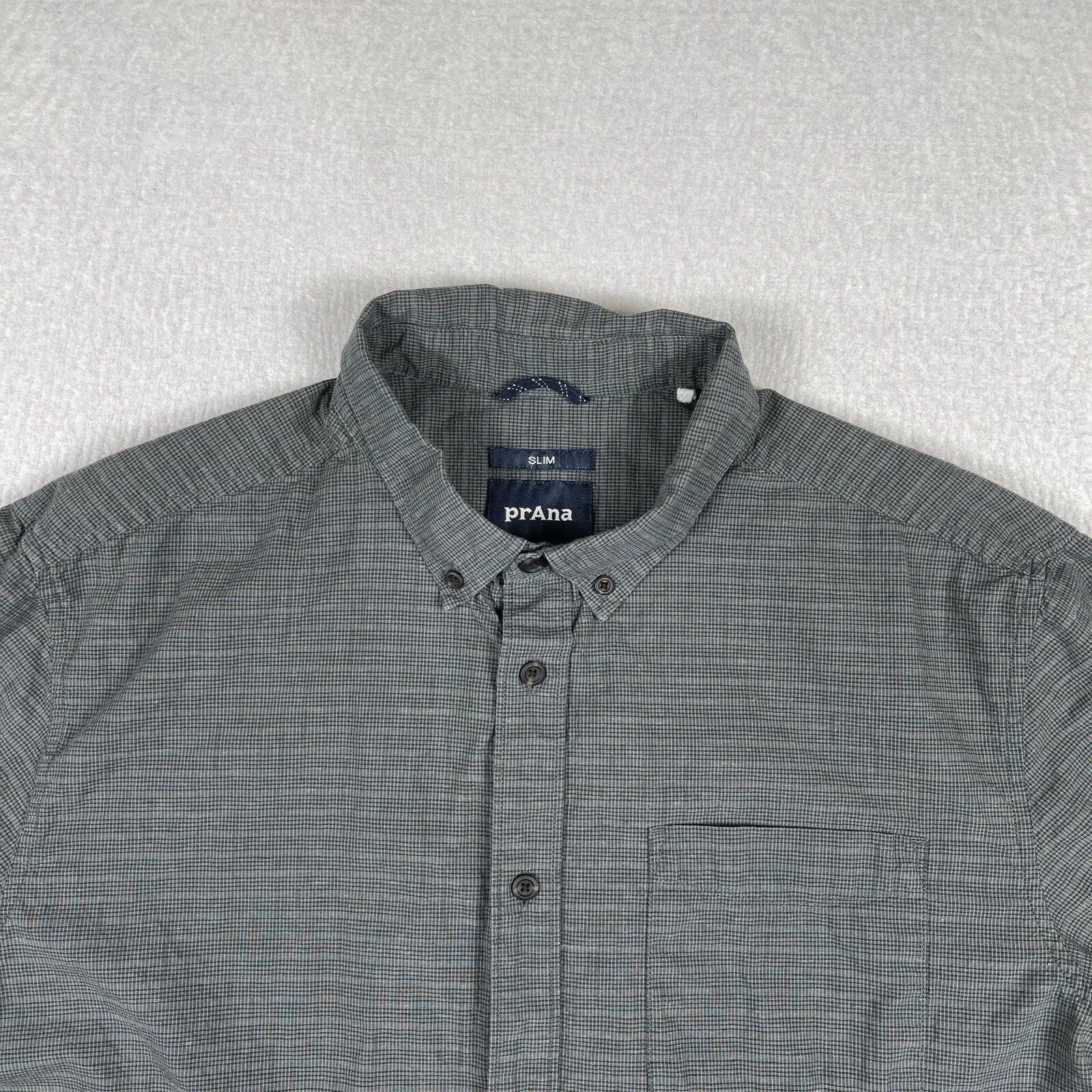 prana slim plaid casual preppy workwear office work shirt