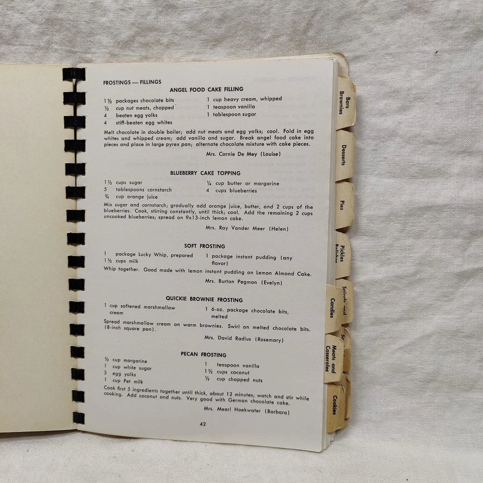 1968 Vintage Cookbook Come Into Our Kitchens Church Recipe Book Grand Rapids MI - Image 4 of 4