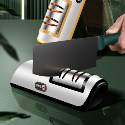 USB Rechargeable Electric Knife Sharpener Automatic Adjustable Kitchen Tool For 