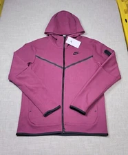 NIKE Tech Fleece Hoodie Jacket Small Mens Rosewood Plum Black Full Zip NSW