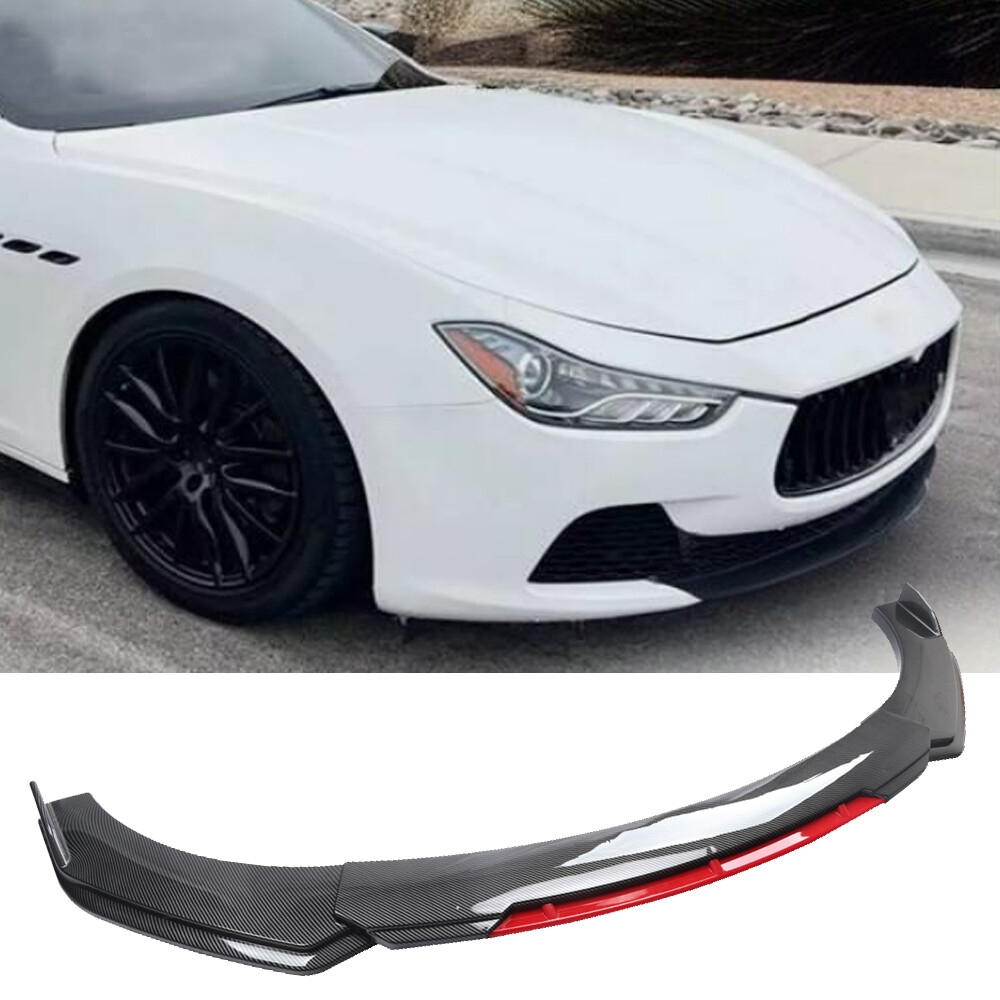 For Maserati Ghibli S Q4 Base 2014-17 Carbon Style Front Bumper Spoiler Splitter