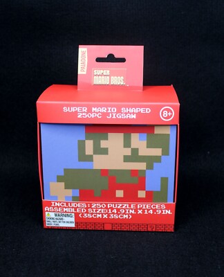 Super Mario Shaped 250-Piece Jigsaw Puzzle in Collectible Tin Container - New