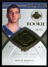 2008-09 Upper Deck Exquisite Collection Kosta Koufos Rookie Gold /25 FX609