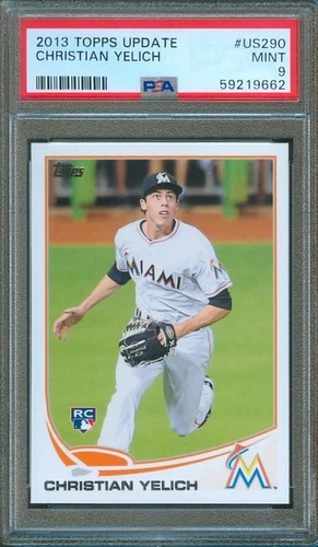 2013 Topps Update CHRISTIAN YELICH Rookie Card #US290 PSA 9