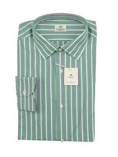 Luigi Borrelli Green Striped Cotton Shirt - Slim - LB1119222