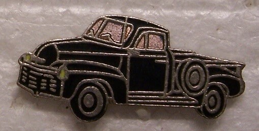 Hat Pin Car Classic 1950 Chevrolet Pickup Truck black silver NEW Lapel Pin Push