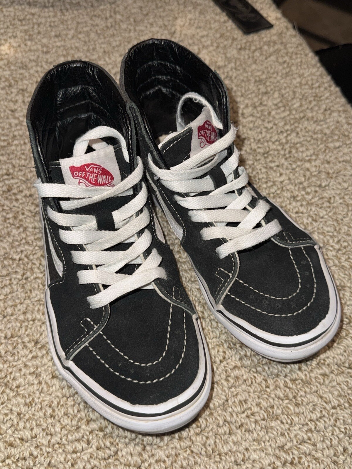 VANS Skateboard Pro Skate Shoes Kids Size 1 Black/White Casual Sneakers VGC