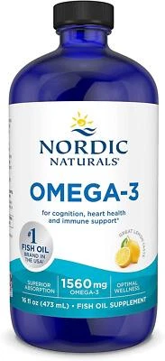 NORDIC NATURAL'S Nordic Naturals Omega-3 1560mg Lemon Flavour 16oz Supports Brain & Health Health