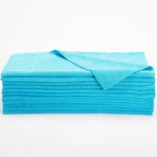 24 Pcs Polishing Detailing Edgeless Microfiber Towel 16x16" 380 GSM Blue