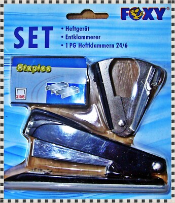 3er Set Tacker, Entklammerer und Packung Klammern
