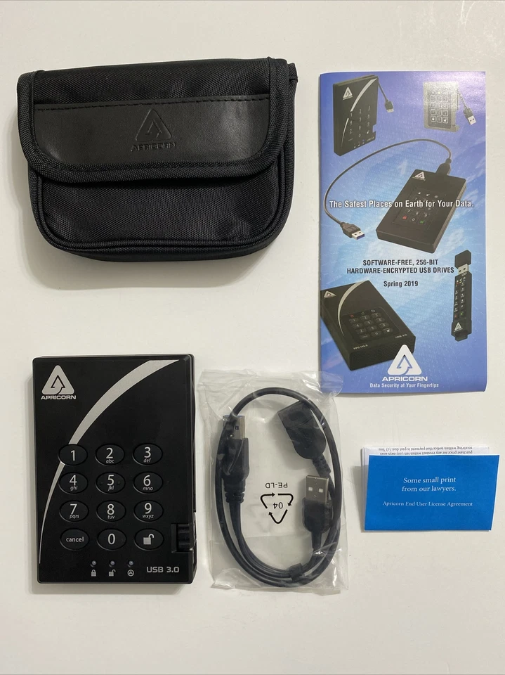 Apricorn Aegis Padlock USB3.0 256 AES Encryption 500GB Hard Drive A25-3PL256-500 - Image 4 of 4