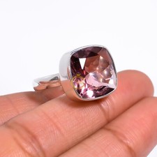 Pink Amethyst Stone 925 Sterling Silver Handmade Statement Rings Gift Jewelry