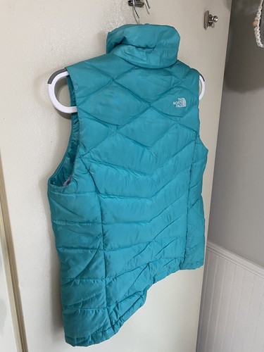 The North Face Aconcagua Puffer Vest Woman Size Med, Goose Down Fill 550 Teal - Picture 9 of 12