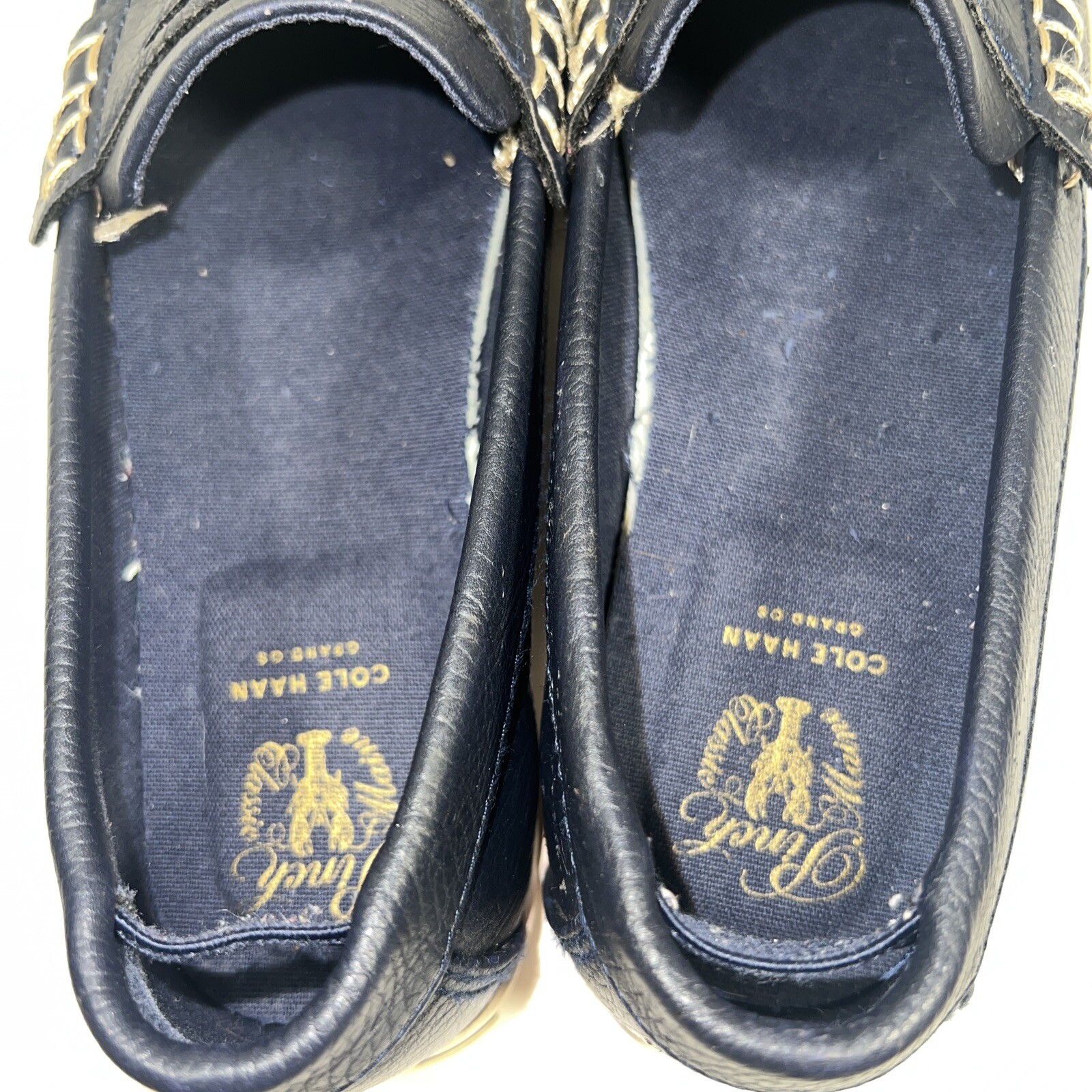 Cole Haan Sz 2Y Blue Loafer Casual Dress Slip On Leather Just Like