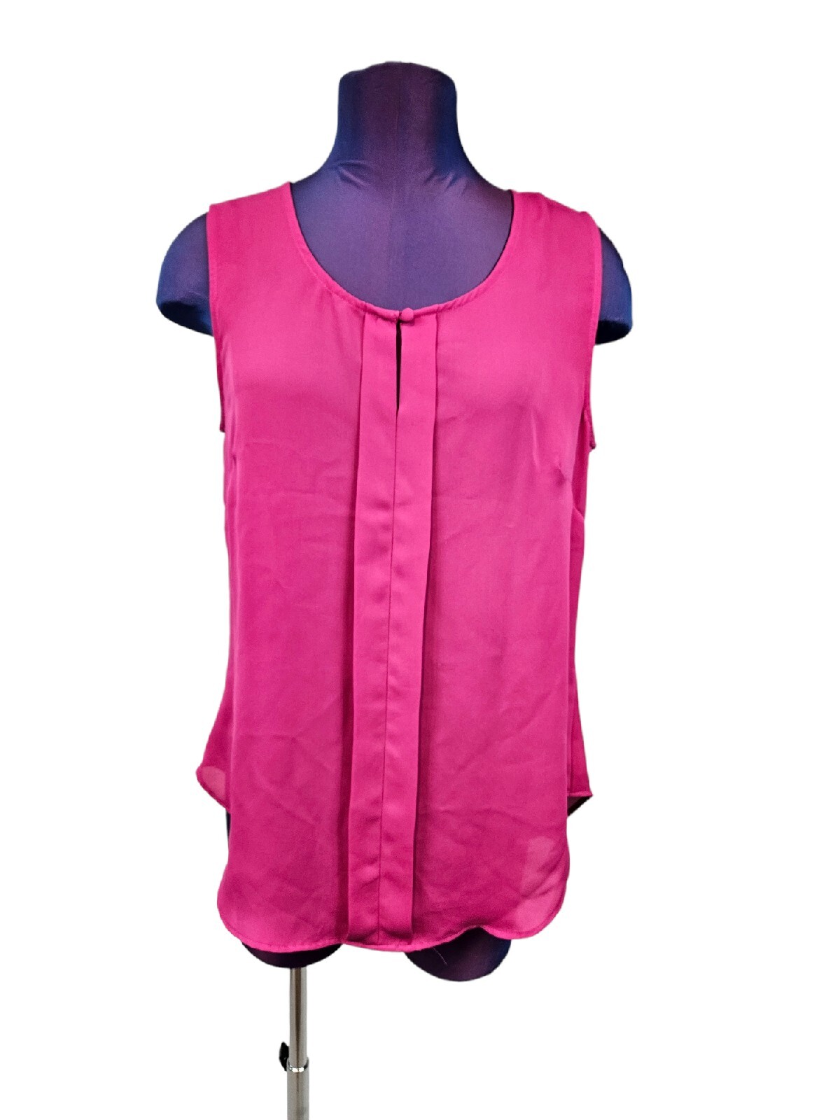 Laundry by Shelli Segal Hot Pink Sleeveless Chiffon Blouse Size Medium Women A69