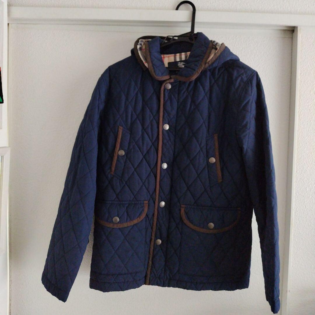 BURBERRY LONDON BN086-860-29 Quilted Coat Women Size 160A navy blue polyester