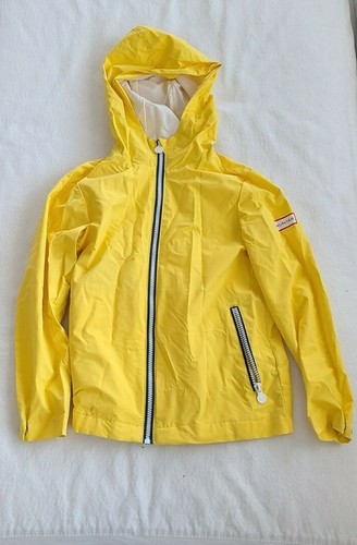 yellow nylon hooded zip up rain coat | eBay