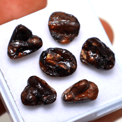 Lot 6 Pcs Mexican Natural Fire Agate 11.5-13mm Botryoidal Surface Gemstones Lot