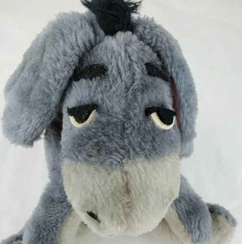 Eeyore Plush Walt Disney Prod Stuffed w/Nut Shells & Clippings Korea VTG 7" Rare - Picture 2 of 8