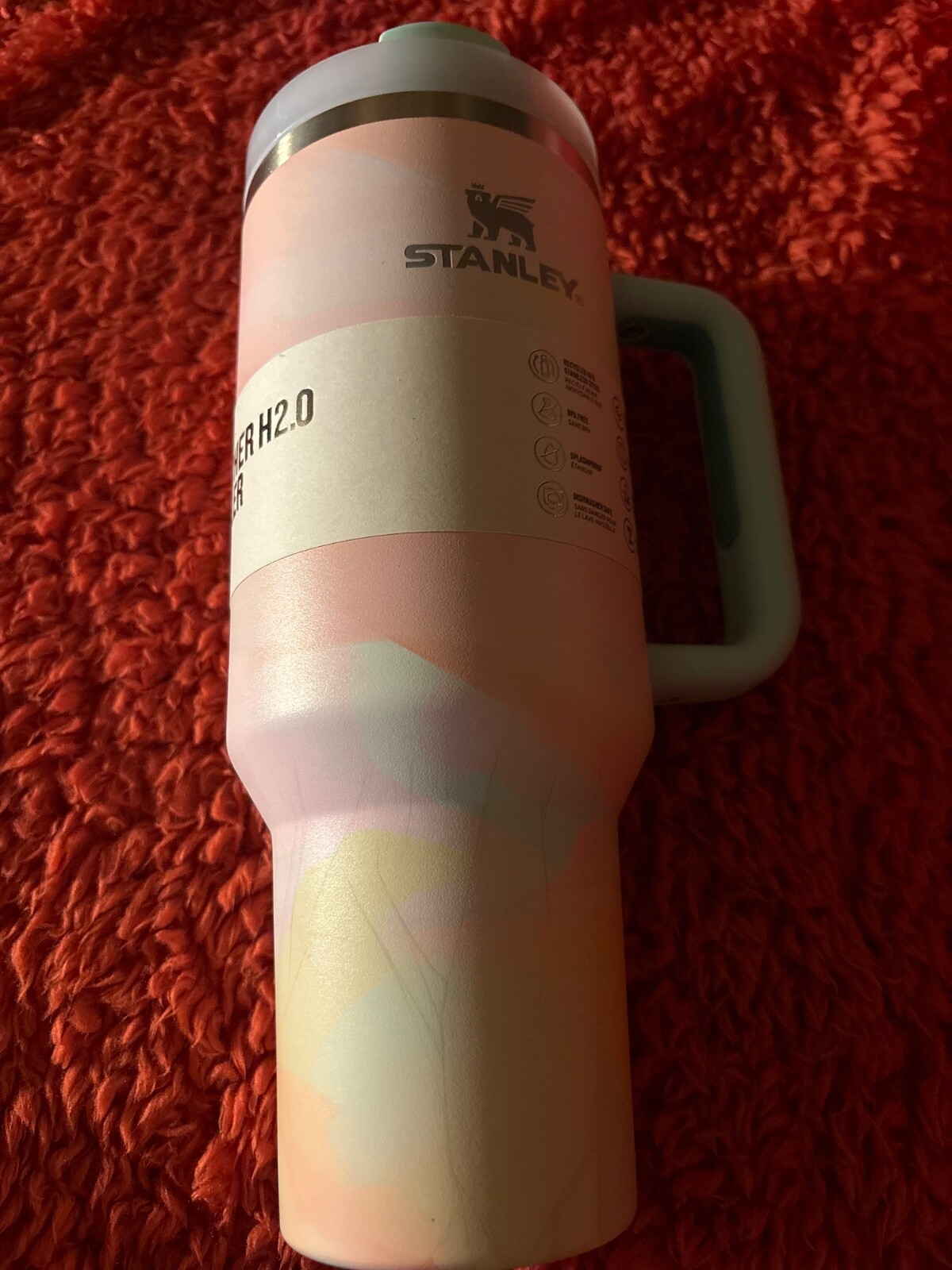 Stanley WARM SERENE PASTEL BRUSHSTROKE CLEAN SLATE 40 oz Quencher Tumbler, NWT