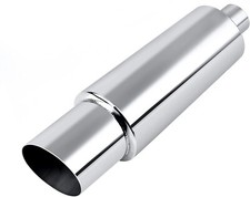 2 Inlet 3 Outlet Non Burnt Exhaust Tip Burnt Muffler Universal 14.8 Length Us