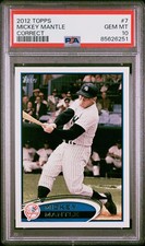 2012 Topps #7 Mickey Mantle PSA10 New York Yankees