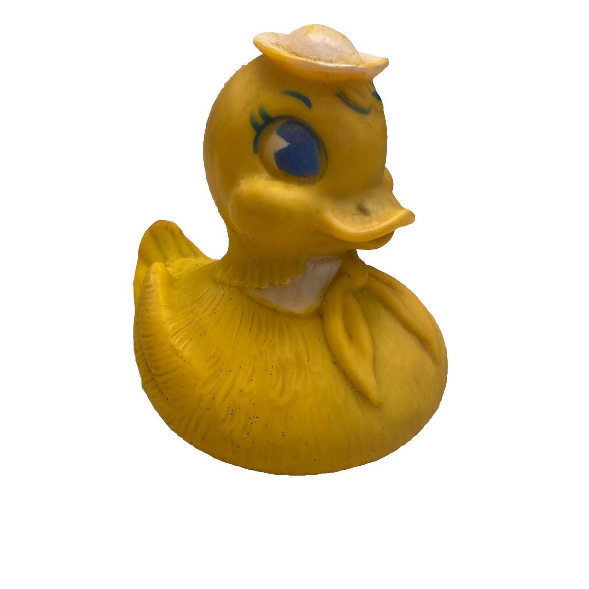 Vintage Rubber Ducky Duck Toy Sailor Blue Eyes