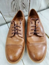 CLARKS CAPTOE OXFORD SHOES MEN 9.5M BROWN LEATHER CASUAL LACE UP