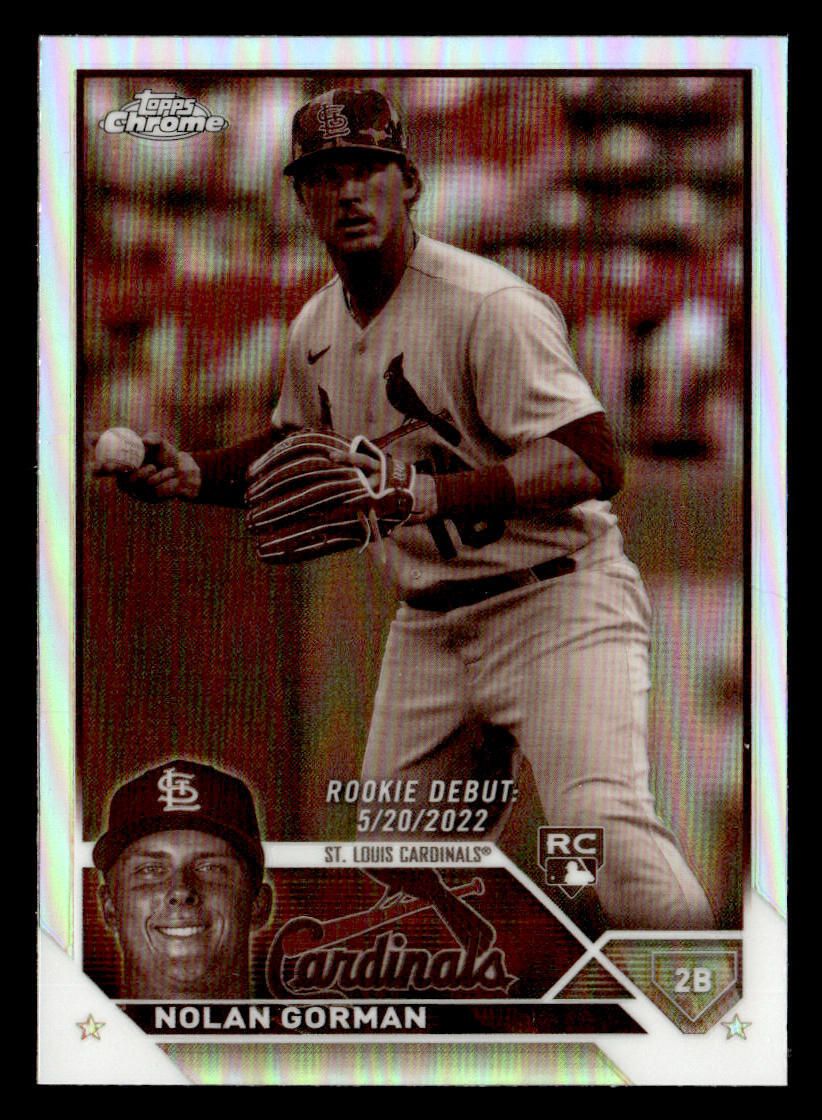 2023 Topps Chrome Update #USC145 Nolan Gorman Sepia card