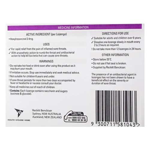 3 x Strepsils Extra Blackcurrant 36 Lozenges Rapid Sore Throat Relief Treatment - Picture 12 of 12