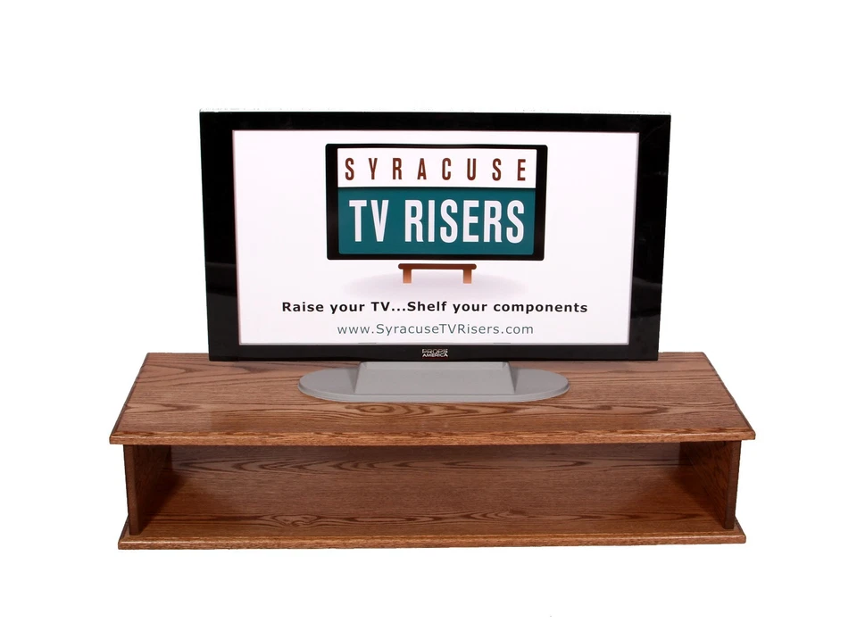 Special Walnut Double Top TV Riser 44"WX16"DX8 3/4"H Solid-Safe syracusetvrisers - Image 2 of 4