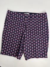 Boden Women's Size US 12 UK 16 Richmond Shorts 9" Preppy Chino golf blue print