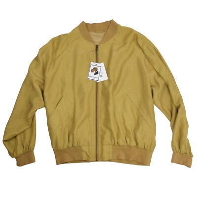 VIA ARDIGO x Corneliani 100% SEIDE SILK Jacke Jacket Gr 52 Blouson Senf Mustard