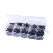 500pcs Fish Hooks 12 Sizes Fishing Black Sharpened with Box Crappie Quality Kit