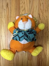 Vtg 1987 PUFFALUMP 16" Fisher Price LION Orange Plush Doll Figure Hawaiian Shirt