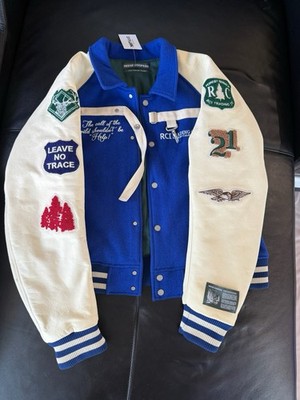 Reese Cooper Call of the Wild Varsity Jacket Wool Blue White Men's XL 
