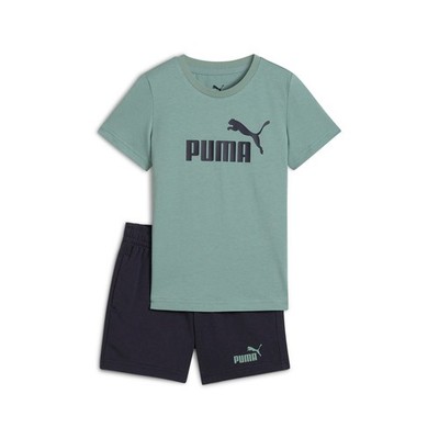 Jungen Puma Junior Essential Logo T-Shirt & Shorts Set in Grün