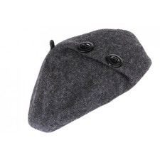 Beret Femme Gris Feutre de Laine Classe et Tendance 2 Boutons Lexya-Taille uniq