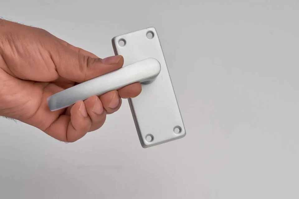 Polished Aluminium Virgil Straight Lever Latch Internal Door Handle - Pair - Image 4 of 4